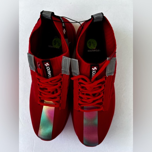 South Pole Reflective Red & Silver Mens Shoes 9.5 New Whithout Box - Picture 6 of 7